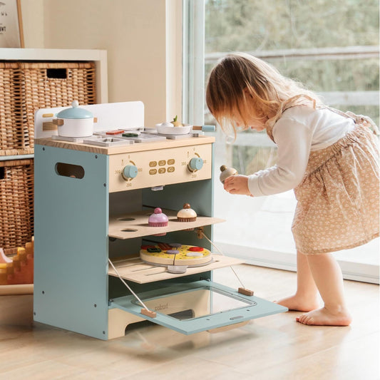 Deluxe Wooden Play Oven & Refrigerator Set