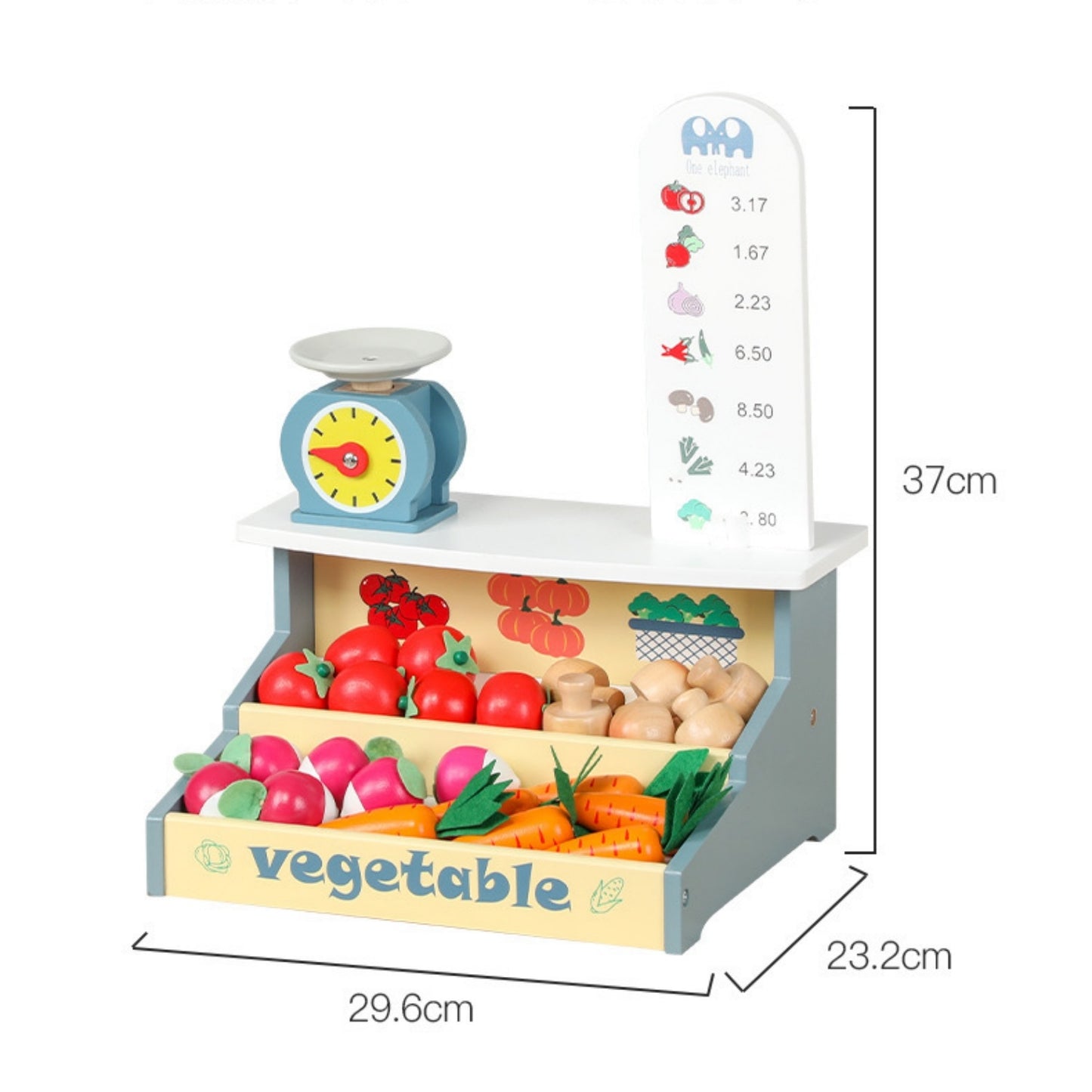 Wooden Supermarket Veggie Store Playset