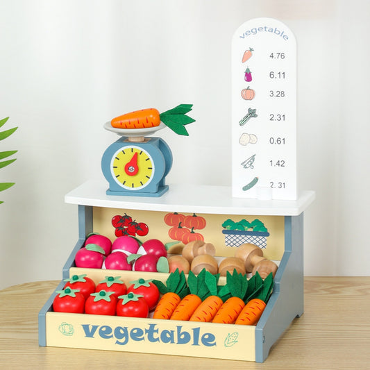 Wooden Supermarket Veggie Store Playset