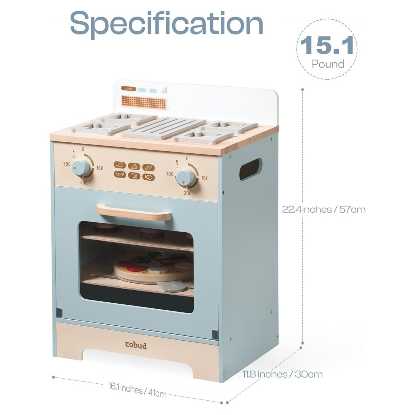 Deluxe Wooden Play Oven & Refrigerator Set