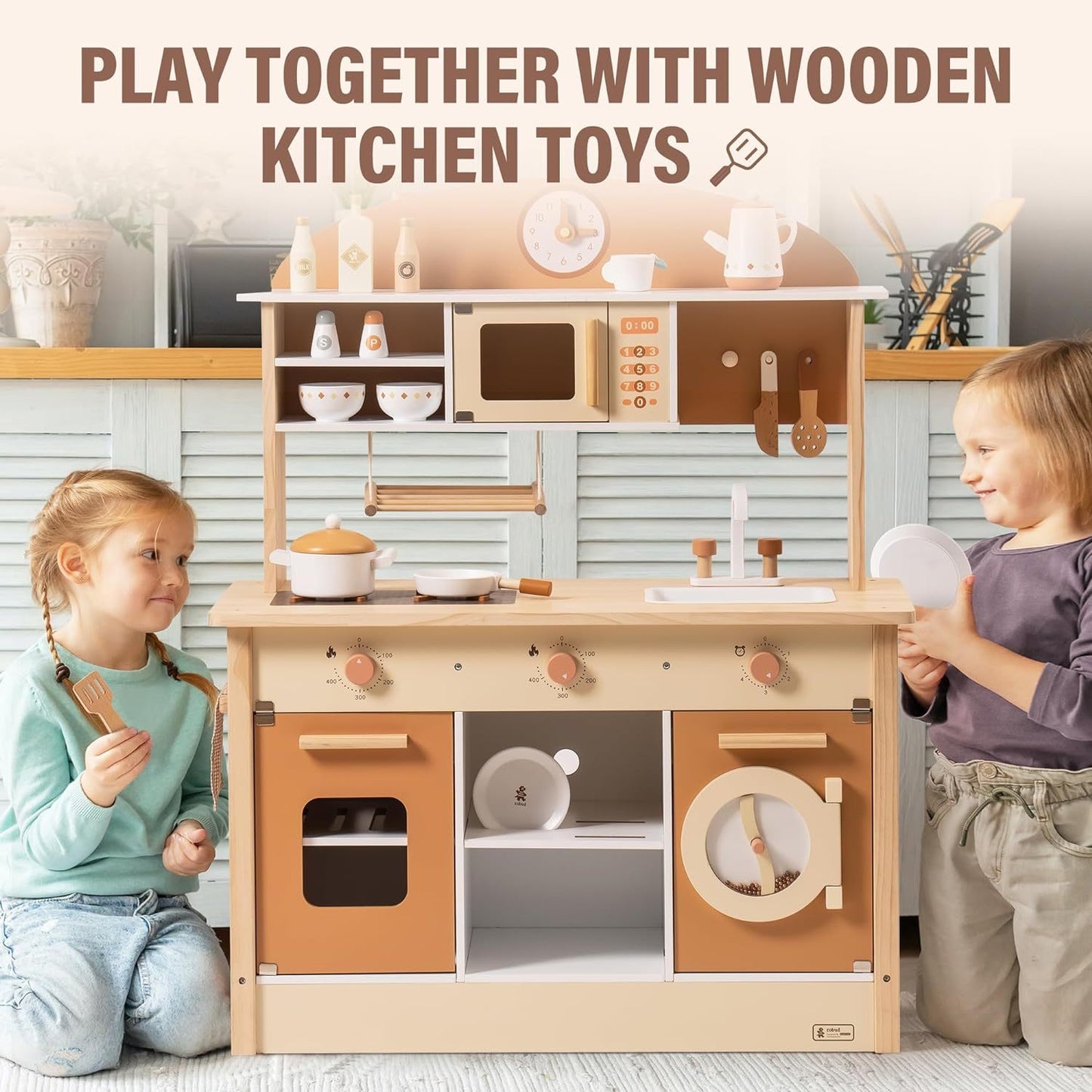 Deluxe Wooden Kitchen Playset for Toddlers