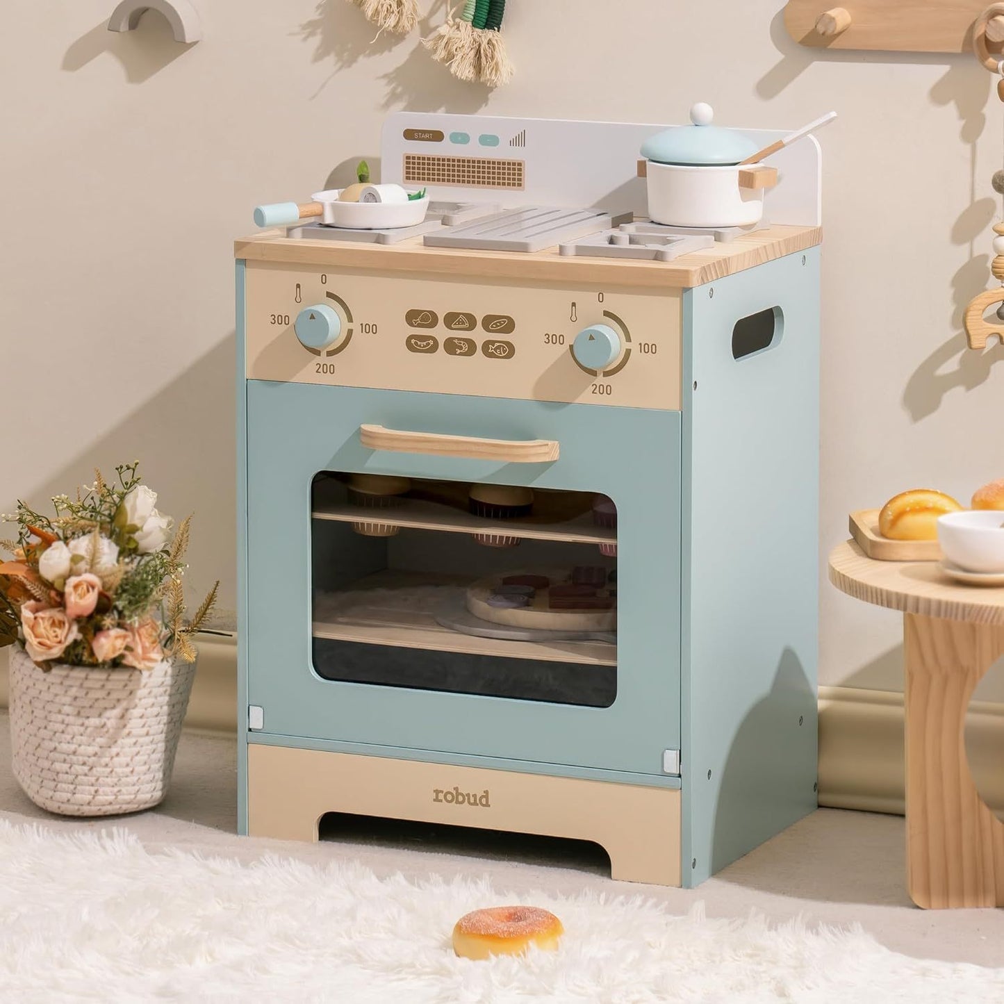 Deluxe Wooden Play Oven & Refrigerator Set