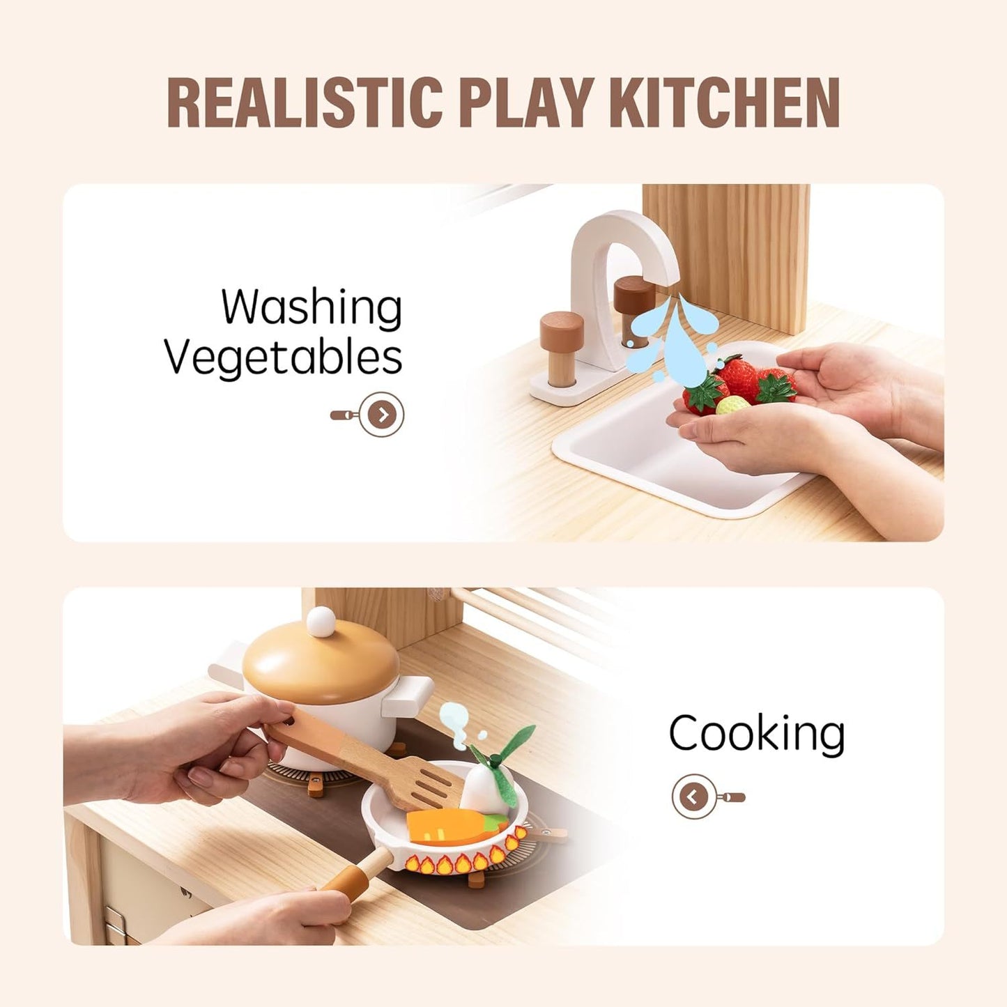 Deluxe Wooden Kitchen Playset for Toddlers