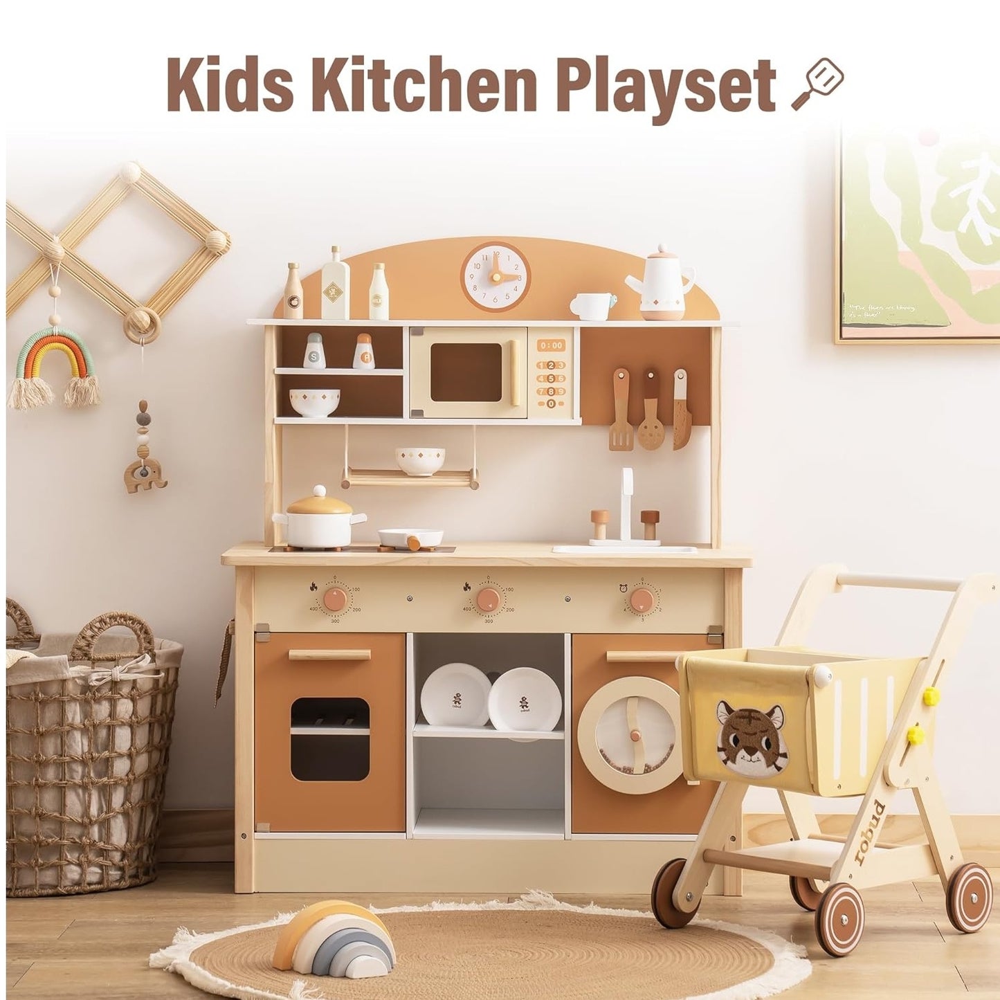 Deluxe Wooden Kitchen Playset for Toddlers