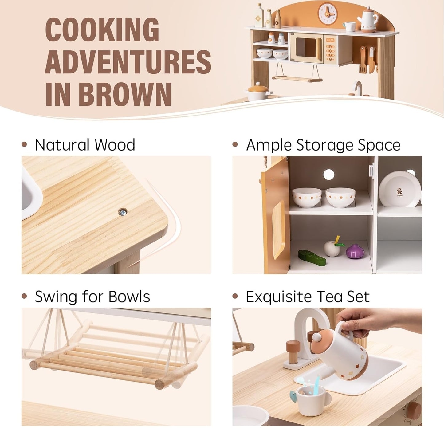 Deluxe Wooden Kitchen Playset for Toddlers